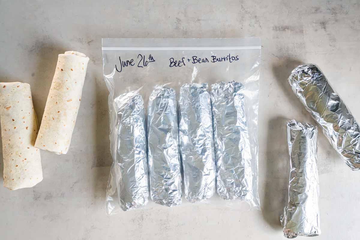 Homemade Freezer Burritos: Bean & Cheese or Beefy